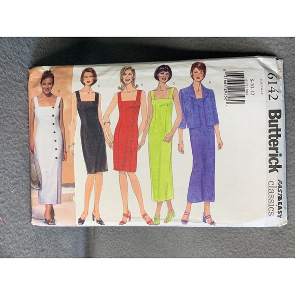 Butterick Misses Dress Sewing Pattern Sz 8-12 6142 - uncut - Picture 4 of 4
